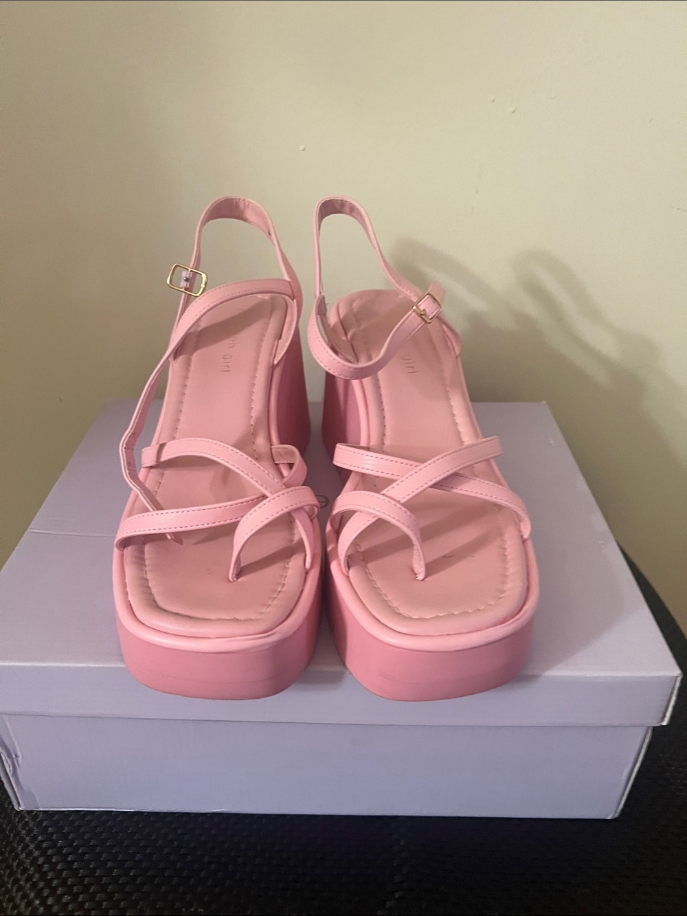 Madden Girl Pink Strappy Platform Sandals